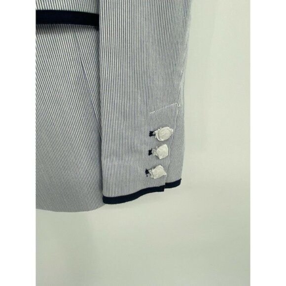 BODEN WOMEN'S BLAZER size 4R BLUE White Stripes  J - Picture 4 of 6
